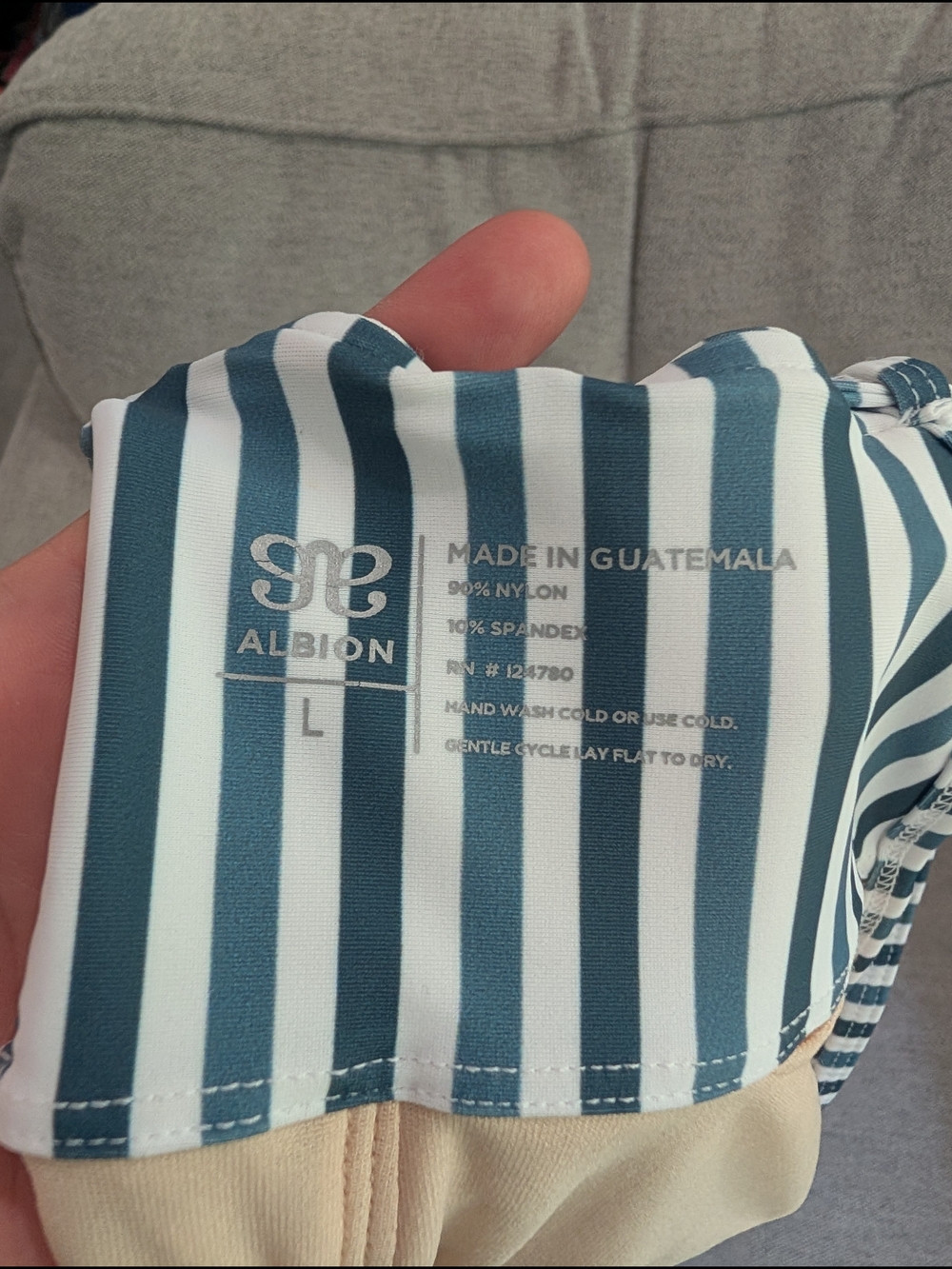 NWT Albion Striped Halter Crop Top - Green & White - Picture 4 of 4